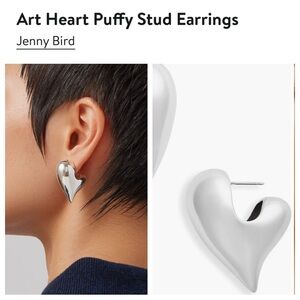 Jenny Bird. Art Heart Puffy Stud Earrings